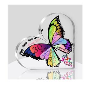 30th Birthday‎ Gift Butterfly Heart Acrylic Plaque Keepsake Decoration